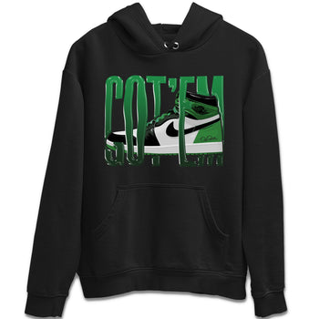 Air Jordan 1 Celtics Sneaker Match Tees Wiggling Gotem Sneaker Tees AJ1 High OG Lucky Green Sneaker Release Tees Unisex Shirts Black 2