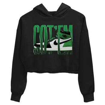 Air Jordan 1 Celtics Sneaker Match Tees Wiggling Gotem Sneaker Tees AJ1 High OG Lucky Green Sneaker Release Tees Women's Shirts Black 2