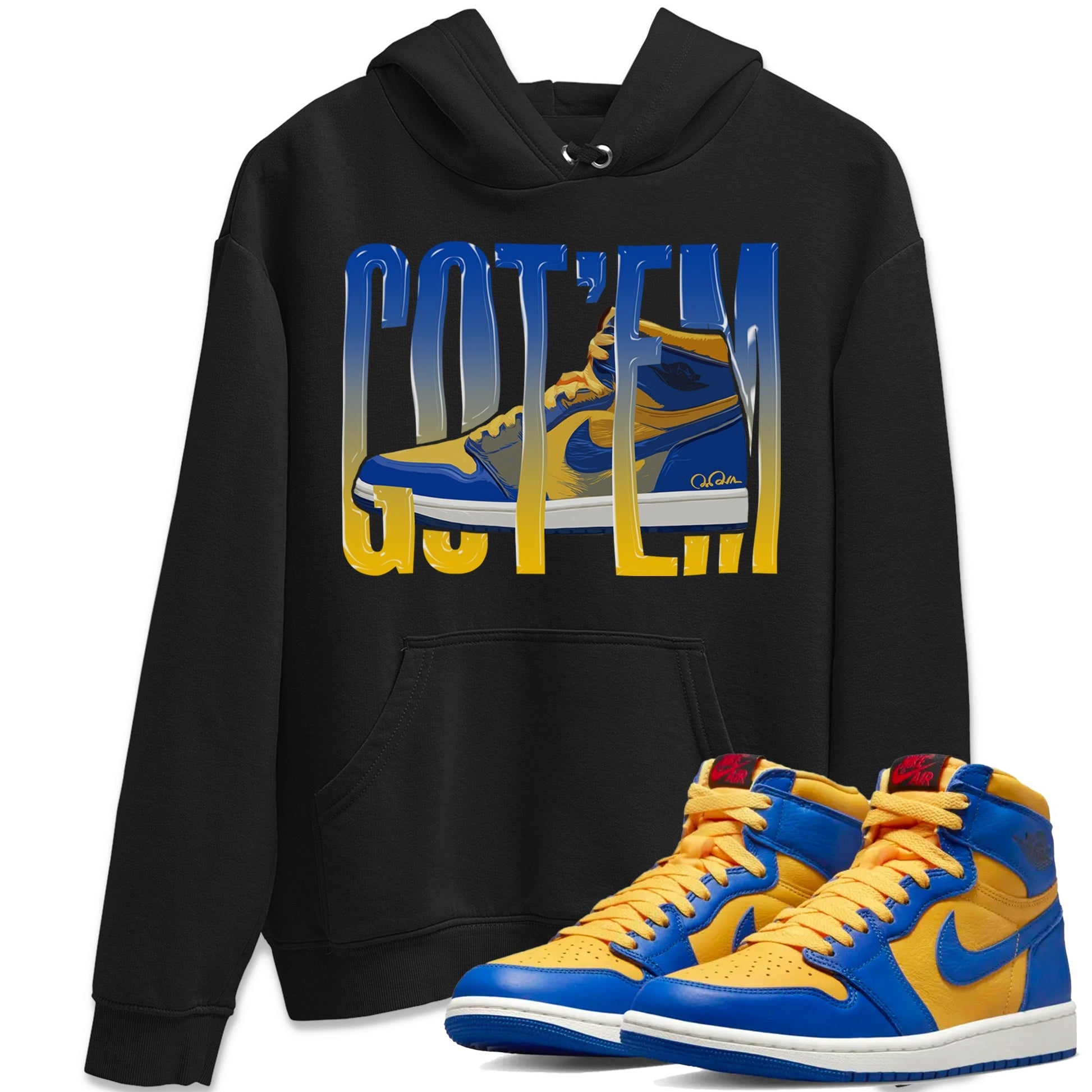 Jordan 1 Game Royal Varsity Maize Sneaker Match Tees Wiggling Gotem Sneaker Tees Jordan 1 Game Royal Varsity Maize Sneaker Release Tees Unisex Shirts