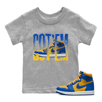 Jordan 1 Game Royal Varsity Maize Sneaker Match Tees Wiggling Gotem Sneaker Tees Jordan 1 Game Royal Varsity Maize Sneaker Release Tees Kids Shirts