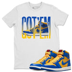 Jordan 1 Game Royal Varsity Maize Sneaker Match Tees Wiggling Gotem Sneaker Tees Jordan 1 Game Royal Varsity Maize Sneaker Release Tees Unisex Shirts