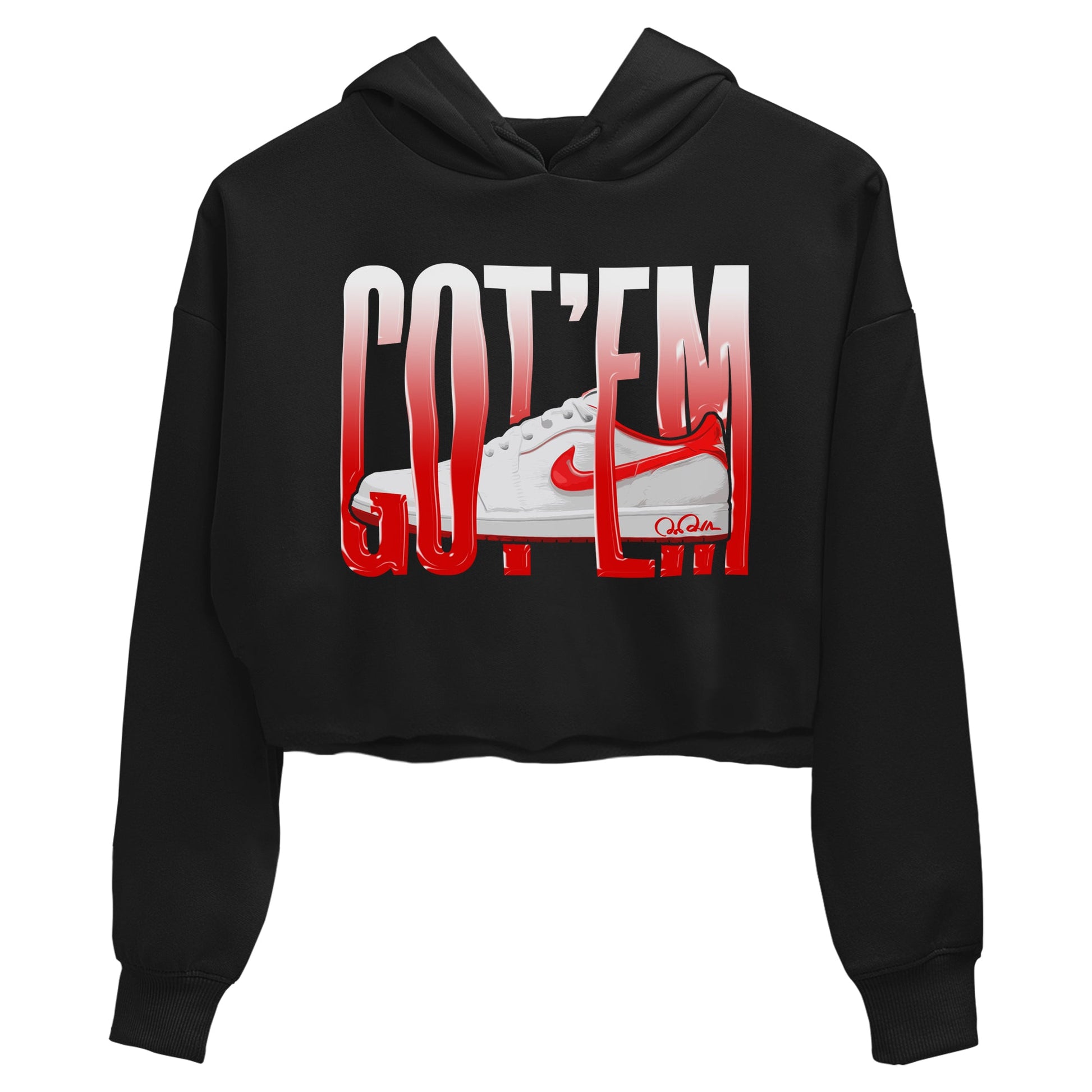 Jordan 1 Low University Red shirt to match jordans Wiggling Gotem sneakertees AJ1 Low University Red SNRT Sneaker Release Tees Black 2 Crop T-Shirt