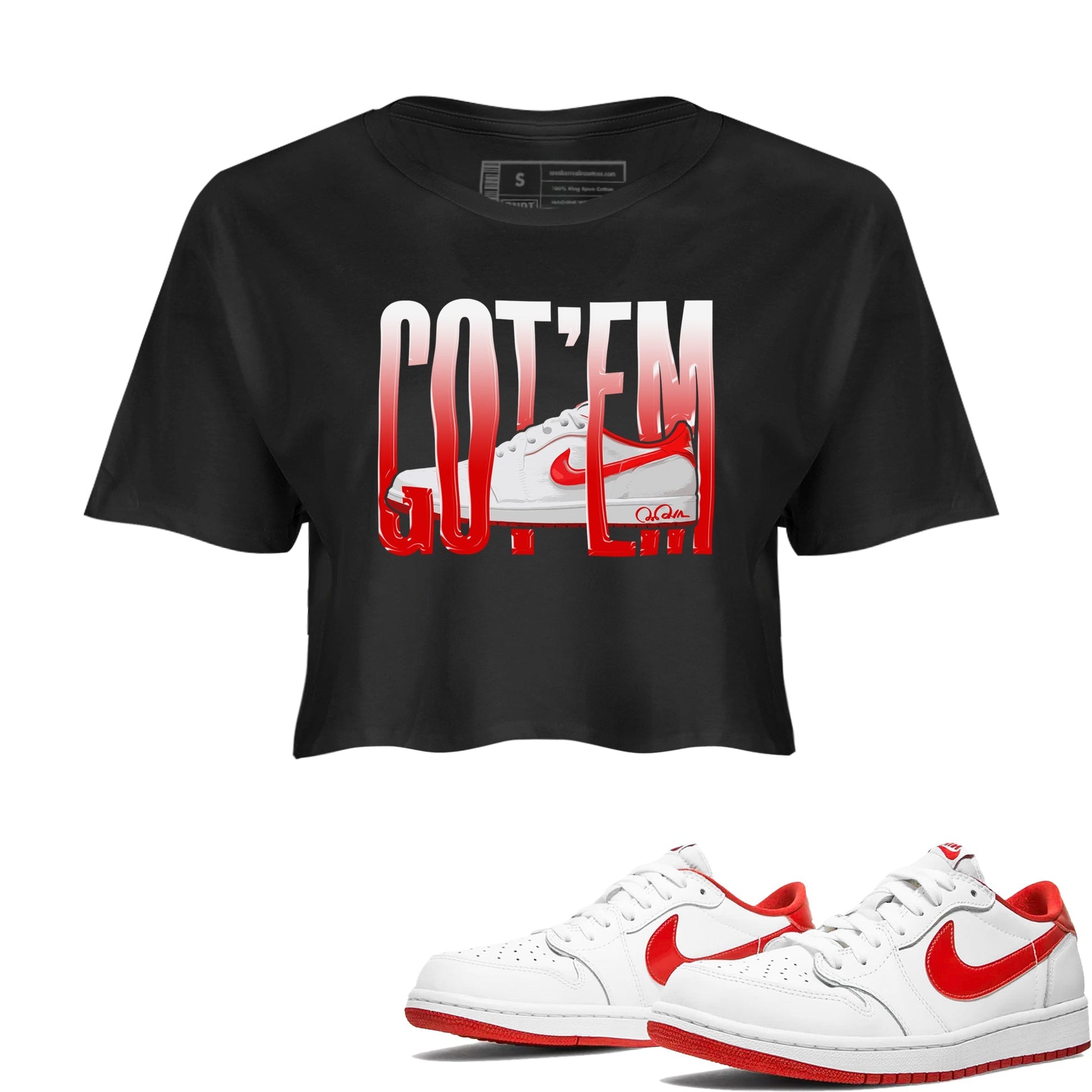 Wiggling Gotem SNRT Sneaker Women's Top - Air Jordan 1 University Red - SNRT Sneaker Tee