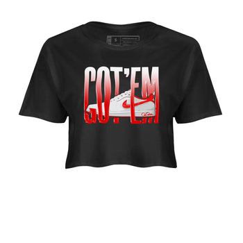 Jordan 1 Low University Red shirt to match jordans Wiggling Gotem sneakertees AJ1 Low University Red SNRT Sneaker Release Tees Black 2 Crop T-Shirt