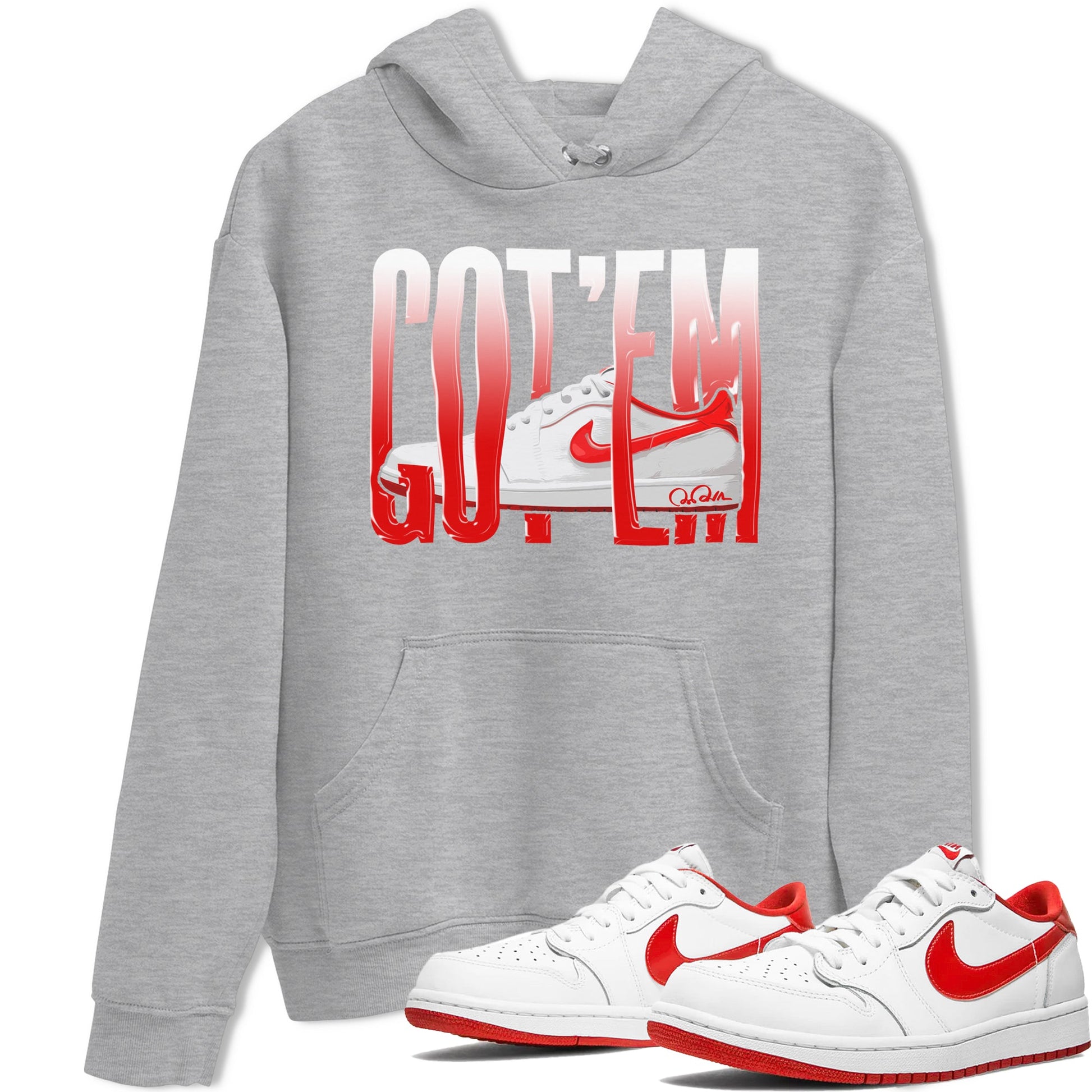 Jordan 1 Low University Red shirt to match jordans Wiggling Gotem sneakertees AJ1 Low University Red SNRT Sneaker Release Tees Unisex Heather Grey 1 T-Shirt