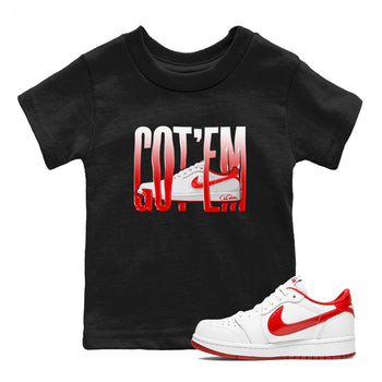 Jordan 1 Low University Red shirt to match jordans Wiggling Gotem sneakertees AJ1 Low University Red SNRT Sneaker Release Tees Baby Toddler Black 1 T-Shirt