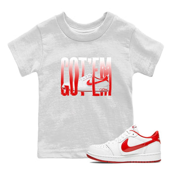 Jordan 1 Low University Red shirt to match jordans Wiggling Gotem sneakertees AJ1 Low University Red SNRT Sneaker Release Tees Baby Toddler White 1 T-Shirt
