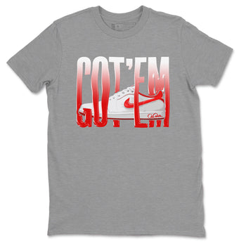 Jordan 1 Low University Red shirt to match jordans Wiggling Gotem sneakertees AJ1 Low University Red SNRT Sneaker Release Tees Unisex Heather Grey 2 T-Shirt