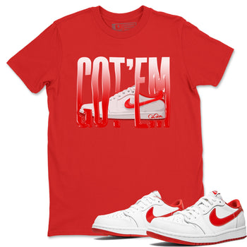 Jordan 1 Low University Red shirt to match jordans Wiggling Gotem sneakertees AJ1 Low University Red SNRT Sneaker Release Tees Unisex Red 1 T-Shirt