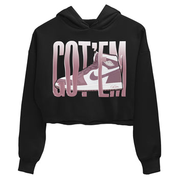 Air Jordan 1 Mauve shirt to match jordans Wiggling Gotem sneaker tees AJ1Mauve SNRT Sneaker Release Tees Black 2 Crop T-Shirt