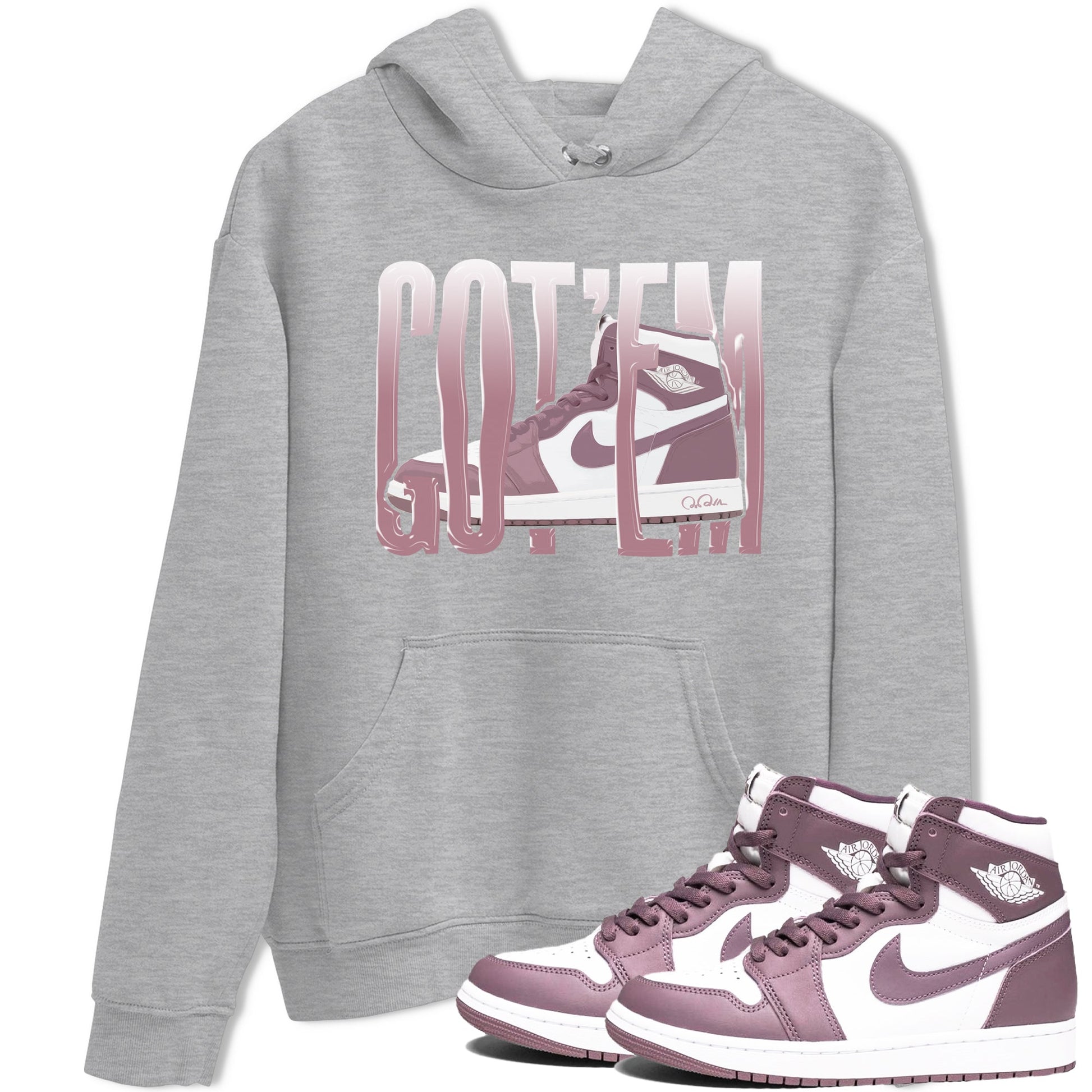 Air Jordan 1 Mauve shirt to match jordans Wiggling Gotem sneaker tees AJ1Mauve SNRT Sneaker Release Tees Unisex Heather Grey 1 T-Shirt
