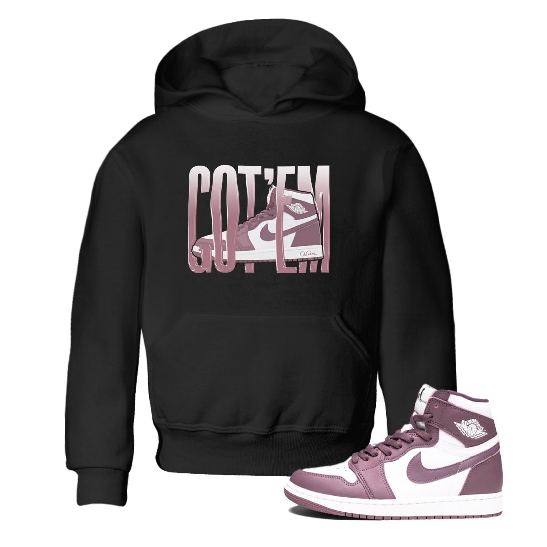 Air Jordan 1 Mauve shirt to match jordans Wiggling Gotem sneaker tees AJ1Mauve SNRT Sneaker Release Tees Baby Toddler Black 1 T-Shirt