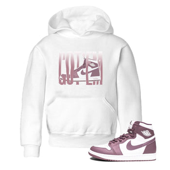 Air Jordan 1 Mauve shirt to match jordans Wiggling Gotem sneaker tees AJ1Mauve SNRT Sneaker Release Tees Baby Toddler White 1 T-Shirt