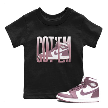 Air Jordan 1 Mauve shirt to match jordans Wiggling Gotem sneaker tees AJ1Mauve SNRT Sneaker Release Tees Baby Toddler Black 1 T-Shirt