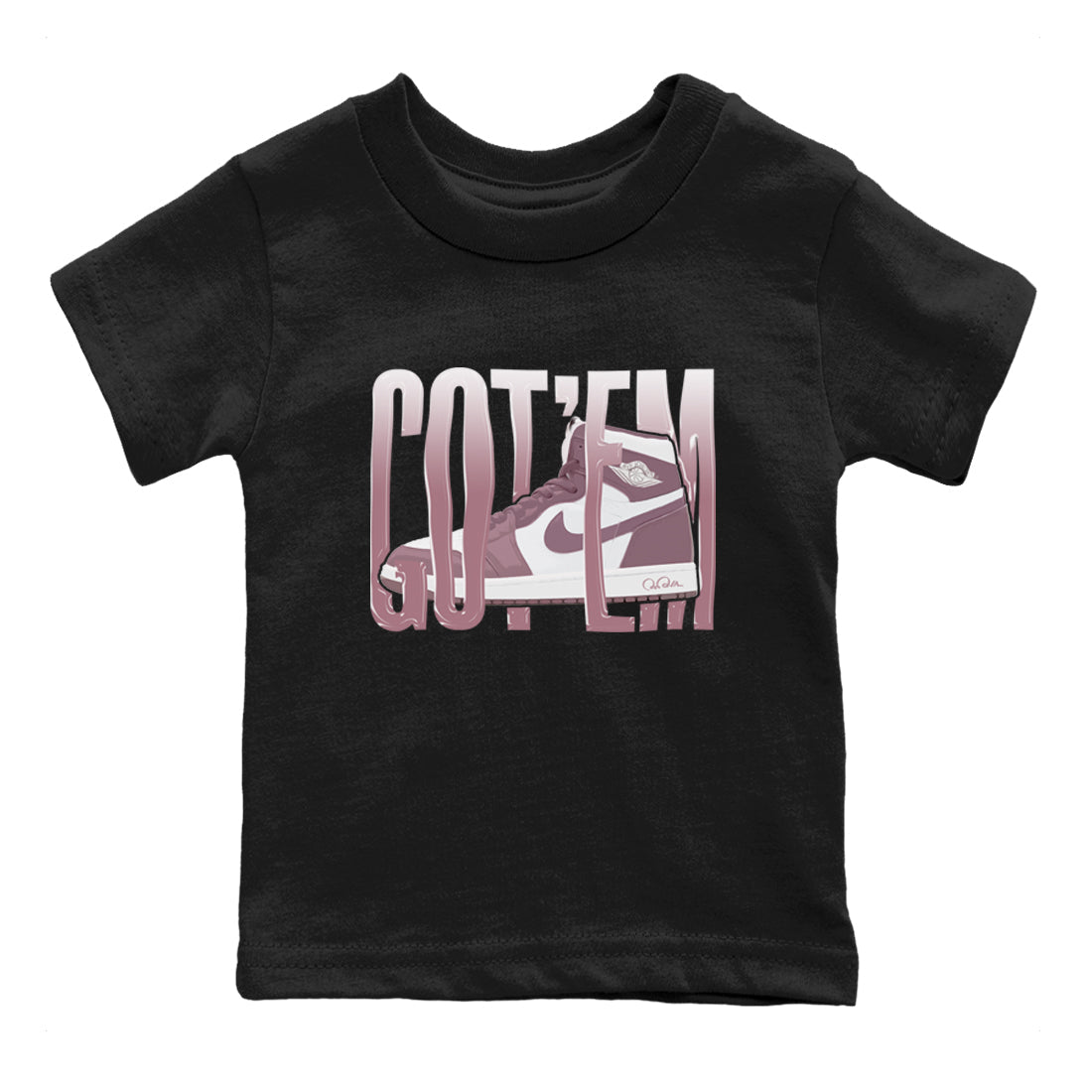 Air Jordan 1 Mauve shirt to match jordans Wiggling Gotem sneaker tees AJ1Mauve SNRT Sneaker Release Tees Baby Toddler Black 2 T-Shirt
