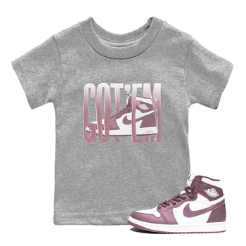 Air Jordan 1 Mauve shirt to match jordans Wiggling Gotem sneaker tees AJ1Mauve SNRT Sneaker Release Tees Baby Toddler Heather Grey 1 T-Shirt
