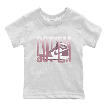 Air Jordan 1 Mauve shirt to match jordans Wiggling Gotem sneaker tees AJ1Mauve SNRT Sneaker Release Tees Baby Toddler White 2 T-Shirt