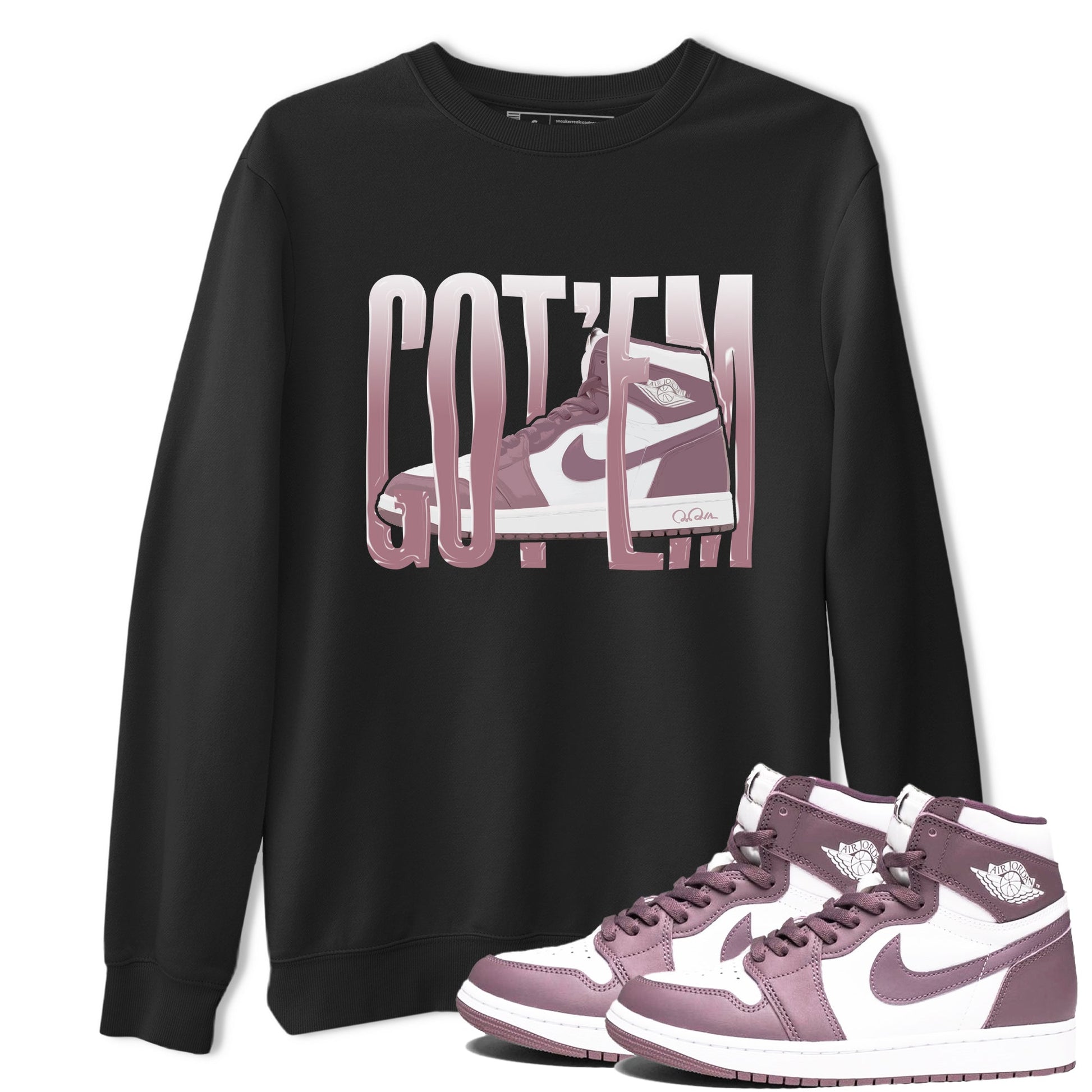Air Jordan 1 Mauve shirt to match jordans Wiggling Gotem sneaker tees AJ1Mauve SNRT Sneaker Release Tees Unisex Black 1 T-Shirt