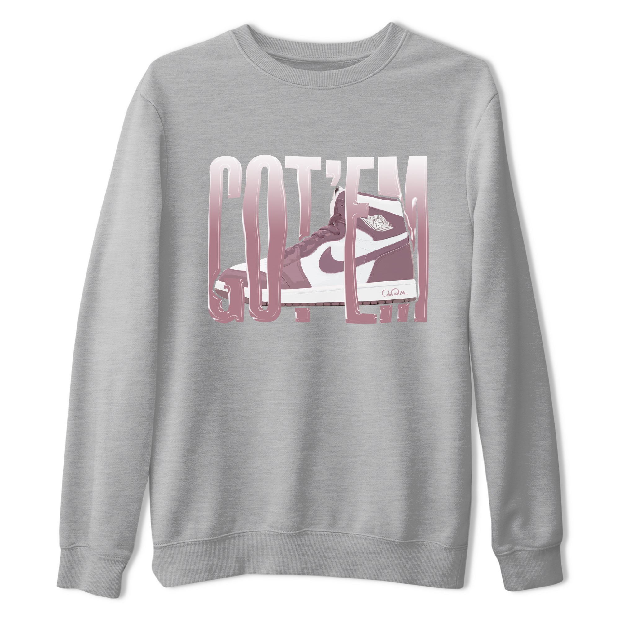 Air Jordan 1 Mauve shirt to match jordans Wiggling Gotem sneaker tees AJ1Mauve SNRT Sneaker Release Tees Unisex Heather Grey 2 T-Shirt