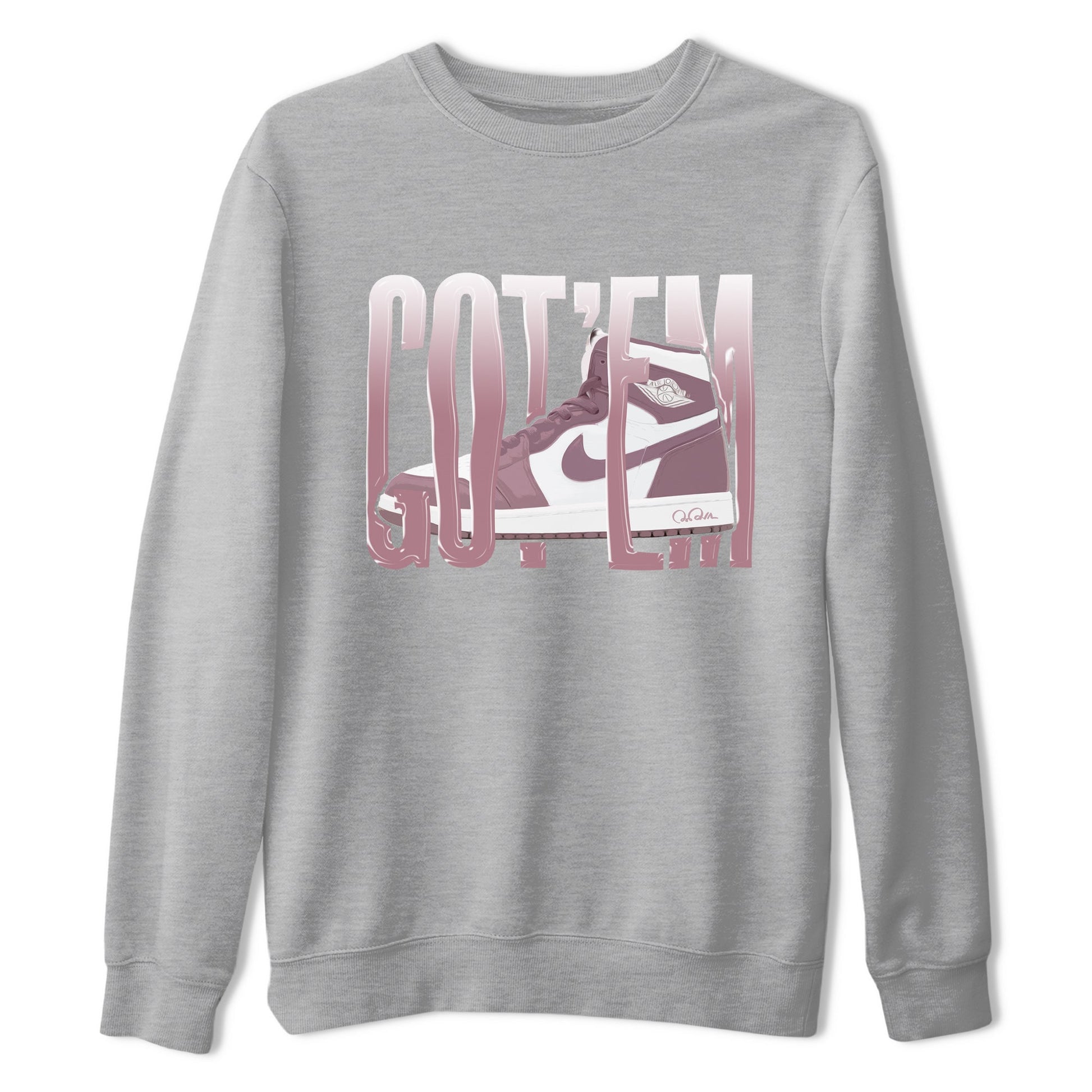 Air Jordan 1 Mauve shirt to match jordans Wiggling Gotem sneaker tees AJ1Mauve SNRT Sneaker Release Tees Unisex Heather Grey 2 T-Shirt