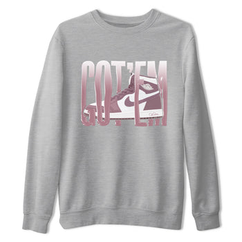 Air Jordan 1 Mauve shirt to match jordans Wiggling Gotem sneaker tees AJ1Mauve SNRT Sneaker Release Tees Unisex Heather Grey 2 T-Shirt