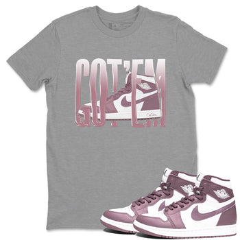 Air Jordan 1 Mauve shirt to match jordans Wiggling Gotem sneaker tees AJ1Mauve SNRT Sneaker Release Tees Unisex Heather Grey 1 T-Shirt