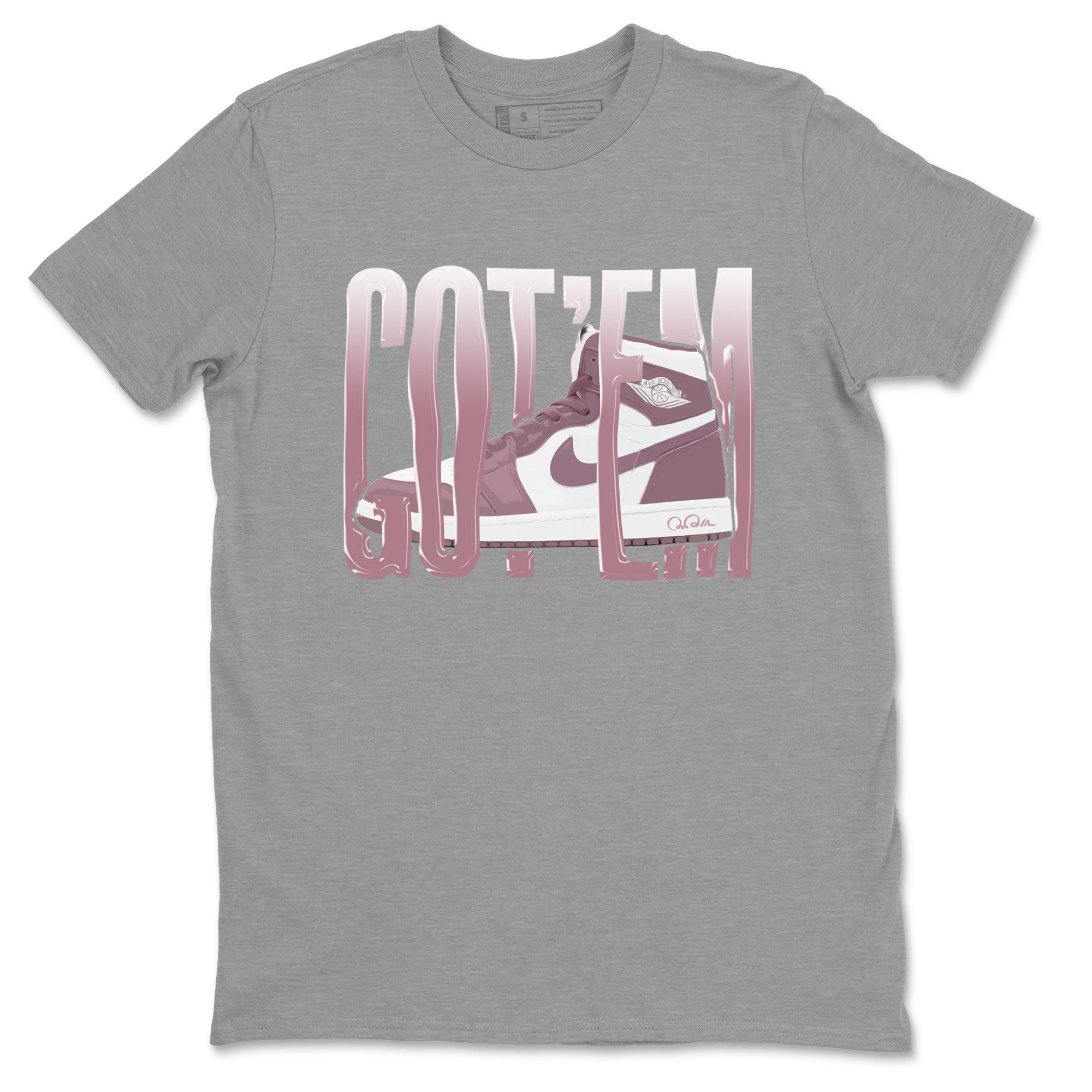 Air Jordan 1 Mauve shirt to match jordans Wiggling Gotem sneaker tees AJ1Mauve SNRT Sneaker Release Tees Unisex Heather Grey 2 T-Shirt