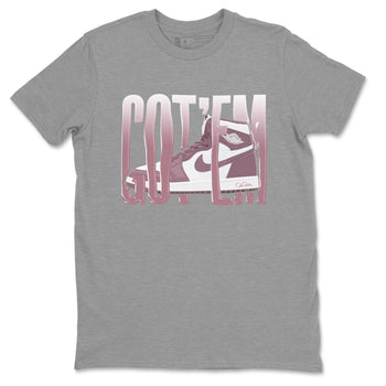 Air Jordan 1 Mauve shirt to match jordans Wiggling Gotem sneaker tees AJ1Mauve SNRT Sneaker Release Tees Unisex Heather Grey 2 T-Shirt