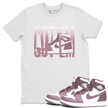 Air Jordan 1 Mauve shirt to match jordans Wiggling Gotem sneaker tees AJ1Mauve SNRT Sneaker Release Tees Unisex White 1 T-Shirt