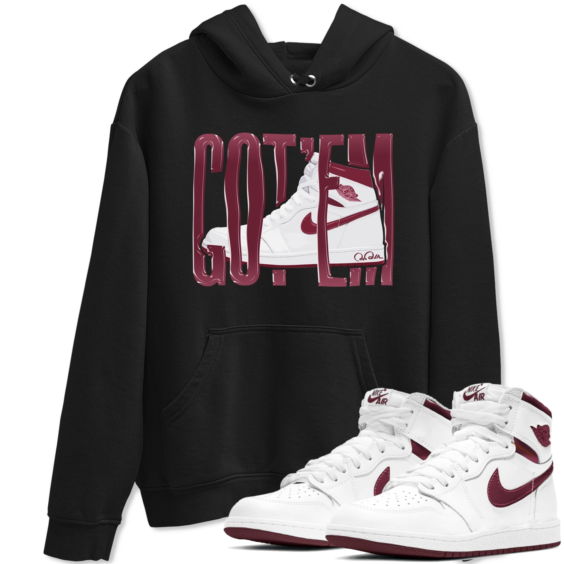 1s Metallic Burgundy shirt to match jordans Wiggling Gotem sneaker tees AJ1 Metallic Burgundy SNRT Sneaker Release Tees Unisex Black 1 T-Shirt