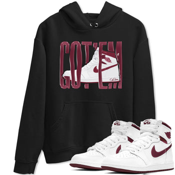 1s Metallic Burgundy shirt to match jordans Wiggling Gotem sneaker tees AJ1 Metallic Burgundy SNRT Sneaker Release Tees Unisex Black 1 T-Shirt