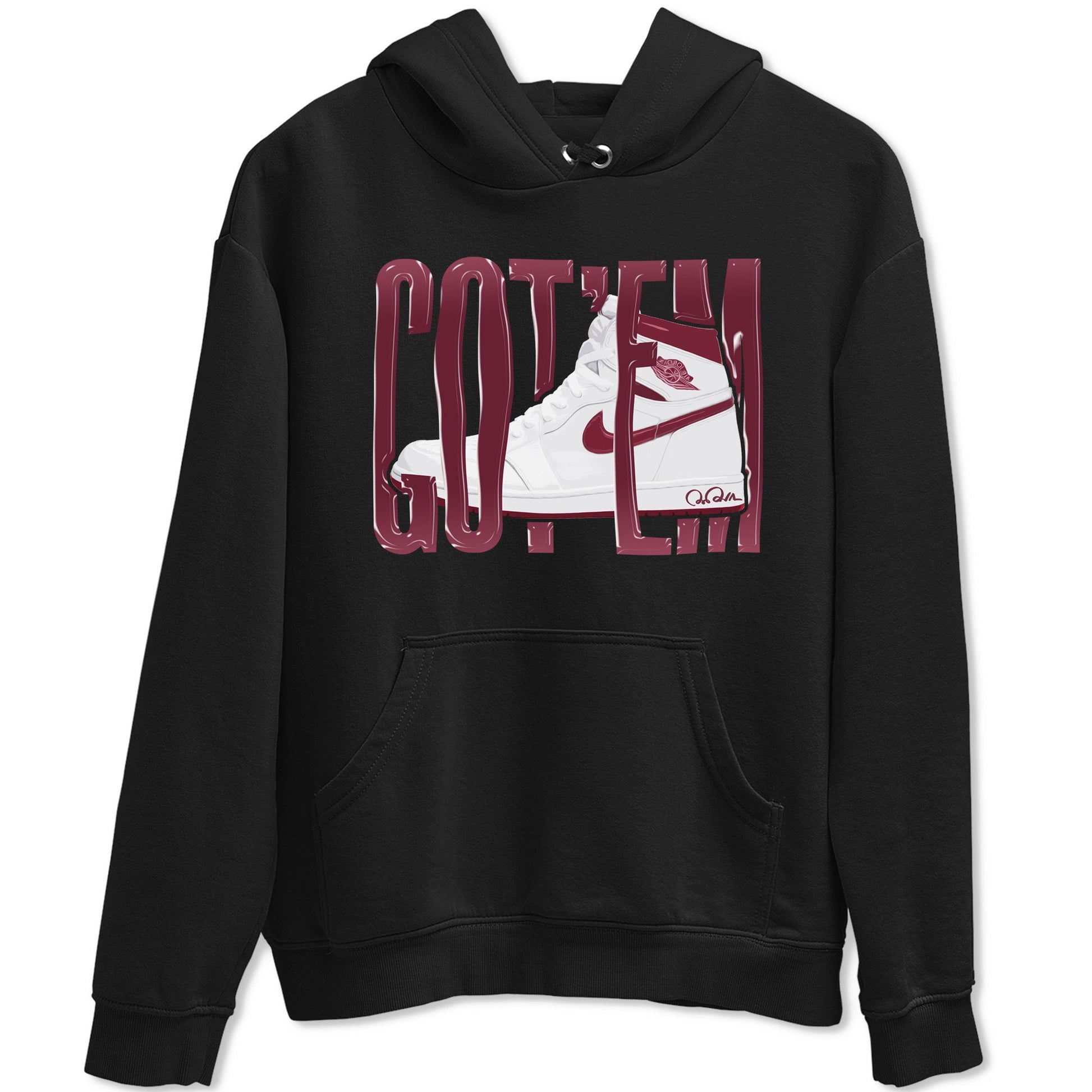 1s Metallic Burgundy shirt to match jordans Wiggling Gotem sneaker tees AJ1 Metallic Burgundy SNRT Sneaker Release Tees Unisex Black 2 T-Shirt