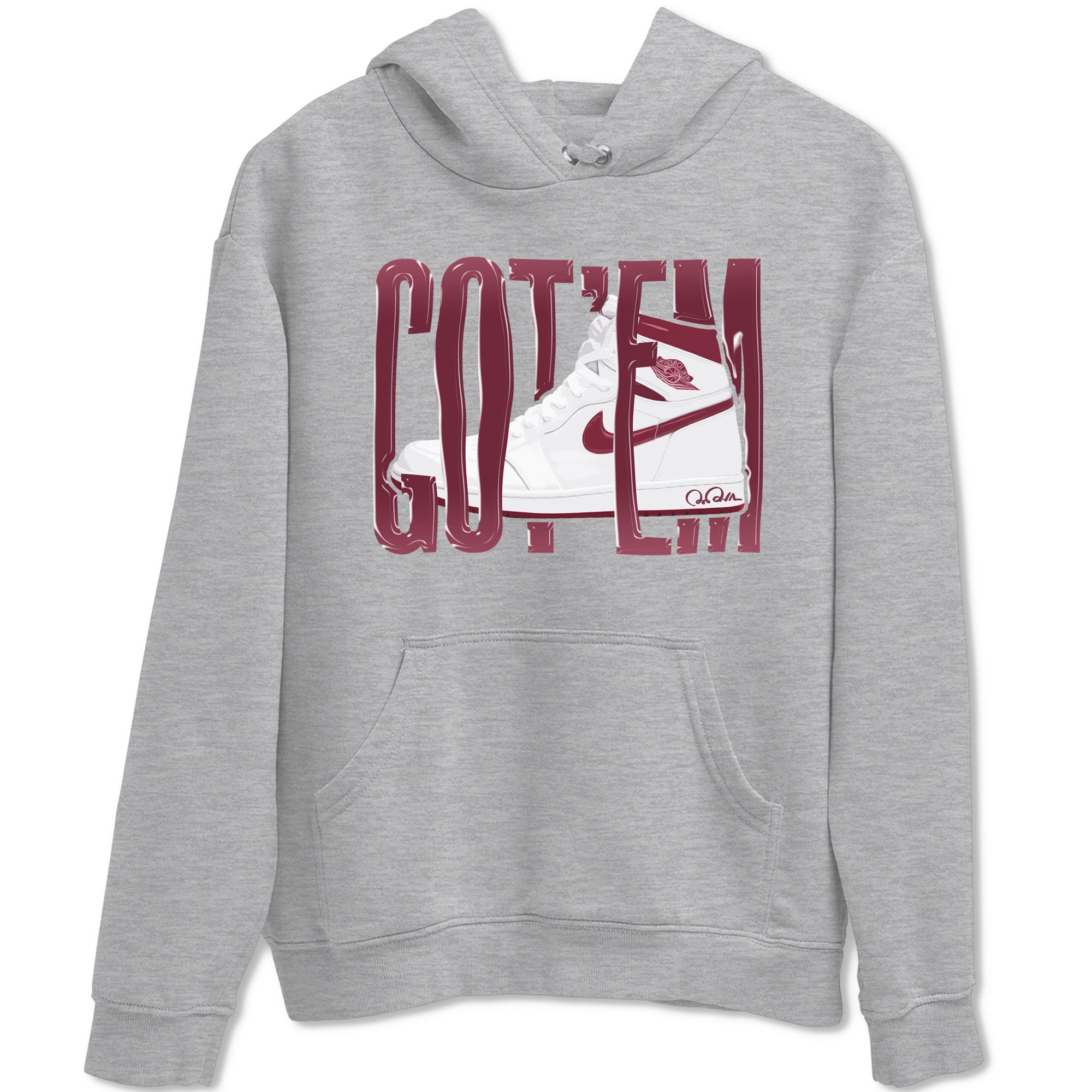 1s Metallic Burgundy shirt to match jordans Wiggling Gotem sneaker tees AJ1 Metallic Burgundy SNRT Sneaker Release Tees Unisex Heather Grey 2 T-Shirt