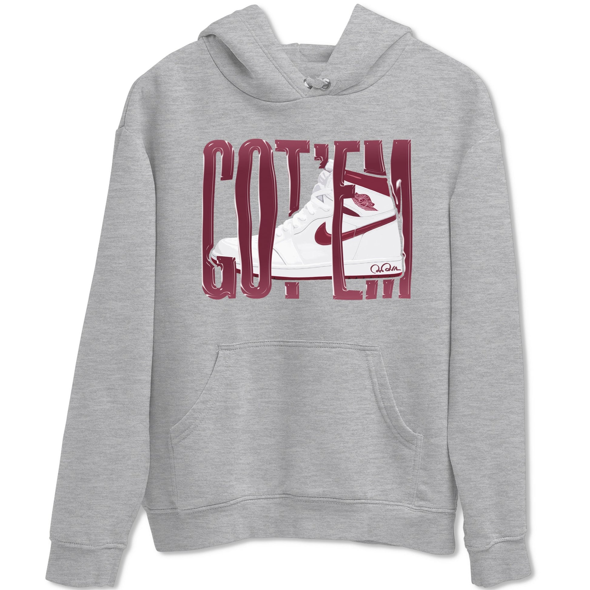 1s Metallic Burgundy shirt to match jordans Wiggling Gotem sneaker tees AJ1 Metallic Burgundy SNRT Sneaker Release Tees Unisex Heather Grey 2 T-Shirt