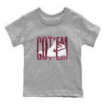 1s Metallic Burgundy shirt to match jordans Wiggling Gotem sneaker tees AJ1 Metallic Burgundy SNRT Sneaker Release Tees Baby Toddler Heather Grey 2 T-Shirt