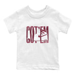 1s Metallic Burgundy shirt to match jordans Wiggling Gotem sneaker tees AJ1 Metallic Burgundy SNRT Sneaker Release Tees Baby Toddler White 2 T-Shirt