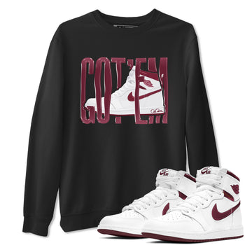 1s Metallic Burgundy shirt to match jordans Wiggling Gotem sneaker tees AJ1 Metallic Burgundy SNRT Sneaker Release Tees Unisex Black 1 T-Shirt