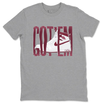 1s Metallic Burgundy shirt to match jordans Wiggling Gotem sneaker tees AJ1 Metallic Burgundy SNRT Sneaker Release Tees Unisex Heather Grey 2 T-Shirt