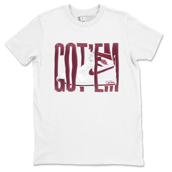 1s Metallic Burgundy shirt to match jordans Wiggling Gotem sneaker tees AJ1 Metallic Burgundy SNRT Sneaker Release Tees Unisex White 2 T-Shirt