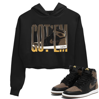 Air Jordan 1 Palomino shirt to match jordans Wiggling Gotem sneaker tees AJ1 High Palomino SNRT Sneaker Release Tees Black 1 Crop T-Shirt
