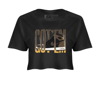 Air Jordan 1 Palomino shirt to match jordans Wiggling Gotem sneaker tees AJ1 High Palomino SNRT Sneaker Release Tees Black 2 Crop T-Shirt
