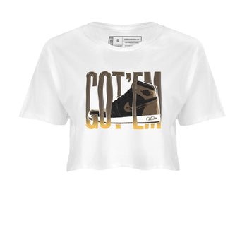Air Jordan 1 Palomino shirt to match jordans Wiggling Gotem sneaker tees AJ1 High Palomino SNRT Sneaker Release Tees White 2 Crop T-Shirt
