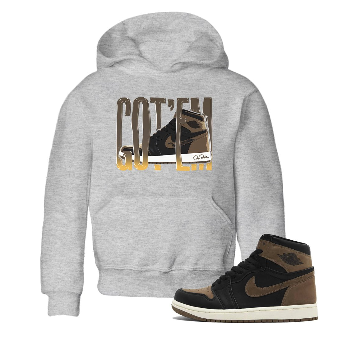 Air Jordan 1 Palomino shirt to match jordans Wiggling Gotem sneaker tees AJ1 High Palomino SNRT Sneaker Release Tees Baby Toddler Heather Grey 1 T-Shirt