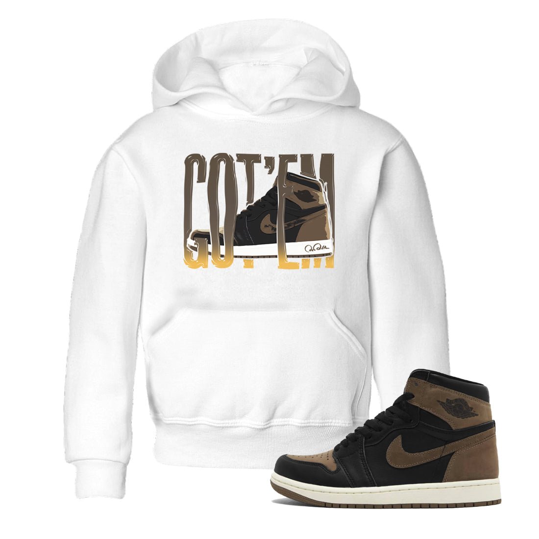 Air Jordan 1 Palomino shirt to match jordans Wiggling Gotem sneaker tees AJ1 High Palomino SNRT Sneaker Release Tees Baby Toddler White 1 T-Shirt
