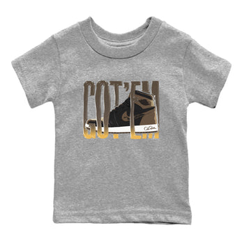 Air Jordan 1 Palomino shirt to match jordans Wiggling Gotem sneaker tees AJ1 High Palomino SNRT Sneaker Release Tees Baby Toddler Heather Grey 2 T-Shirt