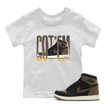 Air Jordan 1 Palomino shirt to match jordans Wiggling Gotem sneaker tees AJ1 High Palomino SNRT Sneaker Release Tees Baby Toddler White 1 T-Shirt