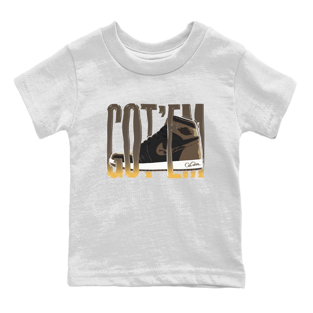 Air Jordan 1 Palomino shirt to match jordans Wiggling Gotem sneaker tees AJ1 High Palomino SNRT Sneaker Release Tees Baby Toddler White 2 T-Shirt