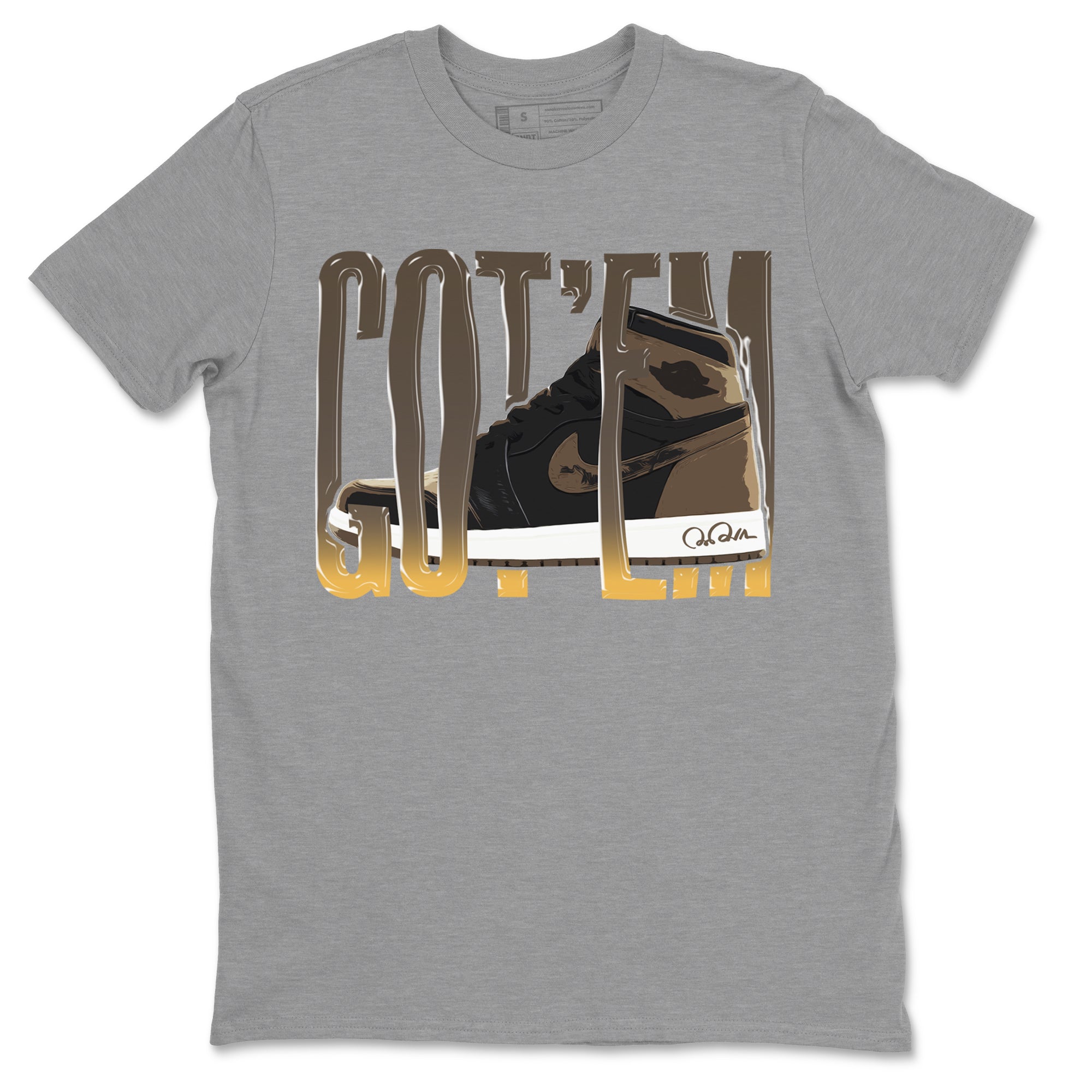 Air Jordan 1 Palomino shirt to match jordans Wiggling Gotem sneaker tees AJ1 High Palomino SNRT Sneaker Release Tees Unisex Heather Grey 2 T-Shirt