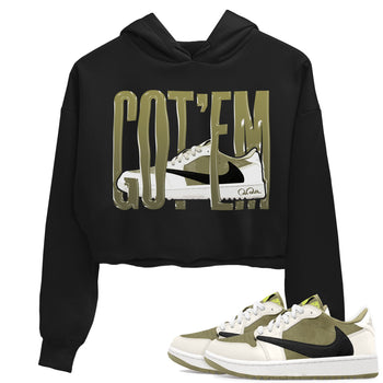 Air Jordan 1 Travis Scott Golf shirt to match jordans Wiggling Gotem sneaker tees AJ1 lowTravis Scott Golf SNRT Sneaker Release Tees Black 1 Crop T-Shirt
