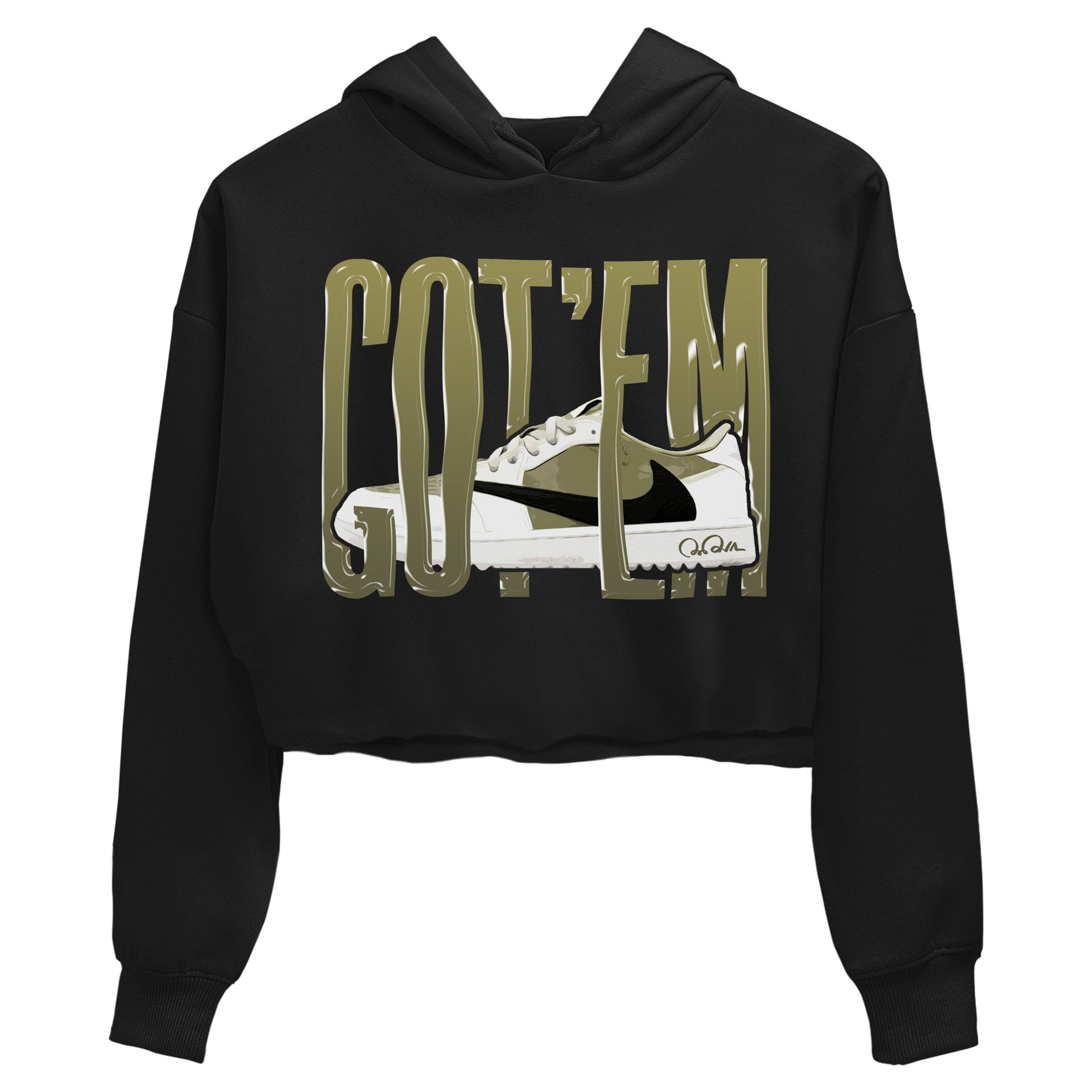 Air Jordan 1 Travis Scott Golf shirt to match jordans Wiggling Gotem sneaker tees AJ1 lowTravis Scott Golf SNRT Sneaker Release Tees Black 2 Crop T-Shirt